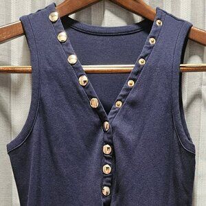 Jauoop Womens V Neck Tank with Snaps